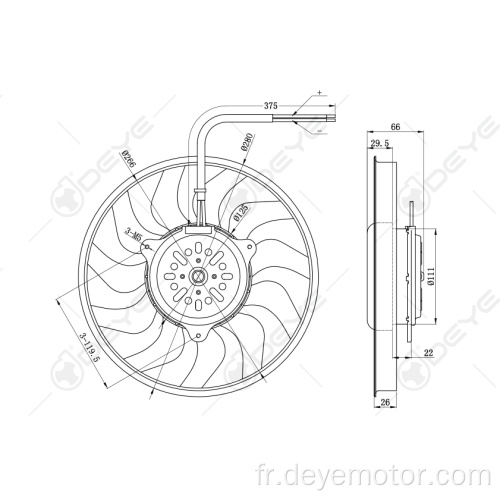 Ventilateur de type ventilateur ventilateur de refroidissement du radiateur